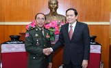 Chủ tịch Trần Thanh Mẫn tiếp đoàn cấp cao Bộ Tư lệnh Cảnh vệ Quân đội Hoàng gia Campuchia