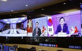 Chủ tịch Quốc hội Vương Đình Huệ hội đàm trực tuyến với Chủ tịch Quốc hội Hàn Quốc