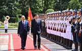 Lễ đón Tổng Bí thư, Chủ tịch nước Lào thăm hữu nghị chính thức Việt Nam