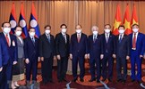 Những hoạt động của Chủ tịch nước Nguyễn Xuân Phúc và đoàn đại biểu cấp cao tại CHDCND Lào trong ngày 9/8