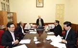 Tổng Bí thư chủ trì cuộc họp các đồng chí lãnh đạo chủ chốt và đồng chí Thường trực Ban Bí thư