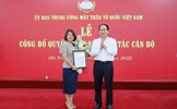 Phó Chủ tịch - Tổng Thư ký Lê Tiến Châu trao Quyết định bổ nhiệm Trưởng Ban Dân chủ - Pháp luật Cơ quan UBTƯ MTTQ Việt Nam