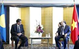 Chủ tịch nước gặp mặt các nhà lãnh đạo dự Lễ Quốc tang cố Thủ tướng Nhật Bản Abe Shinzo