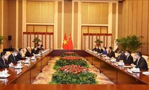 Tổng Bí thư Nguyễn Phú Trọng hội kiến Chủ tịch Quốc hội Trung Quốc Lật Chiến Thư