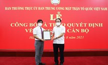 Ông Nguyễn Văn Hanh giữ chức Phó Chánh Văn phòng UBTƯ MTTQ Việt Nam