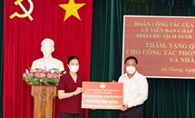 Phó Chủ tịch Trương Thị Ngọc Ánh trao phân bổ hỗ trợ tỉnh An Giang phòng, chống dịch