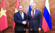 Chủ tịch nước Nguyễn Xuân Phúc gặp Chủ tịch Duma Quốc gia Nga 