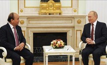 Chủ tịch nước Nguyễn Xuân Phúc hội đàm và dự chiêu đãi của Tổng thống Nga Vladimir Putin