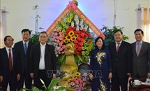 Trưởng ban Dân vận Trung ương chúc mừng Giáng sinh tại Tòa Giám mục Giáo phận Bùi Chu