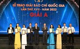 123 tác phẩm được vinh danh tại Lễ trao giải Báo chí quốc gia lần thứ XVII - năm 2022 