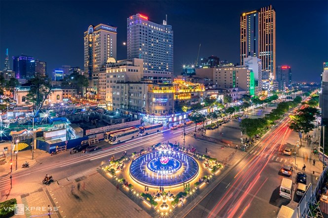 Phố đi bộ Nguyễn Huệ, Thành phố Hồ Chí Minh. (Ảnh: Trần Ngọc Dũng)